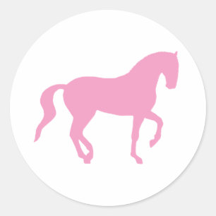 Piaffe Horse (roze) Ronde Sticker