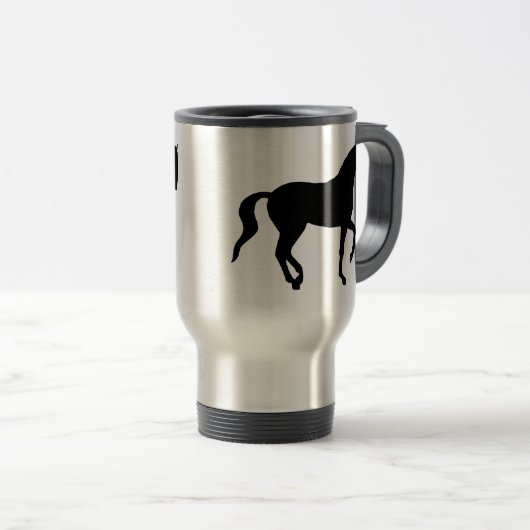 Piaffe Horse (zwart) Reisbeker (Voorkant rechts)