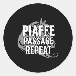 Piaffe Page Herhaal Paardensport Grappig Gezegde Ronde Sticker
