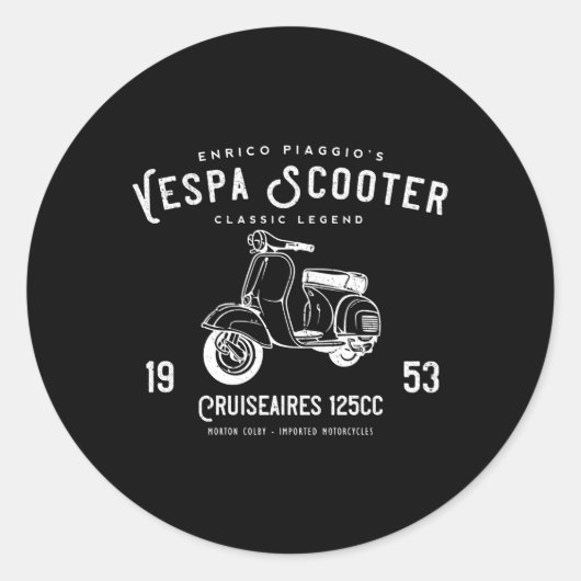 Piaggio Scooter 1953 125cc Origineel Ronde Sticker (Voorkant)