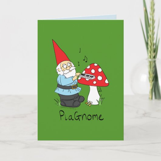 PiaGnome - Funny Piano Gnome Wenskaart Kaart (Voorkant)