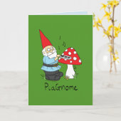 PiaGnome - Funny Piano Gnome Wenskaart Kaart (Gele Bloem)