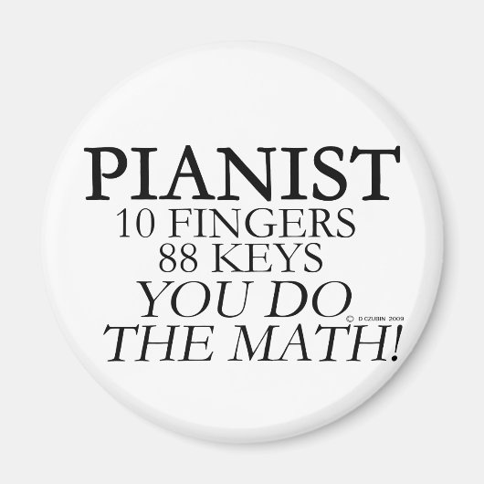 Pianist 10 vingers 88 sleutels magneet (Voorkant)