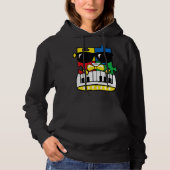 Pianist Autism Awareness Cute Piano Puzzle Piece B Hoodie (Voorkant)