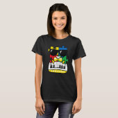 Pianist Autism Awareness Cute Piano Puzzle Piece B T-shirt (Voorkant volledig)