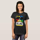 Pianist Autism Awareness Cute Piano Puzzle Piece B T-shirt (Voorkant volledig)