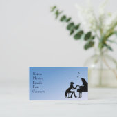 Pianist Blauw Visitekaartje (Staand voorkant)