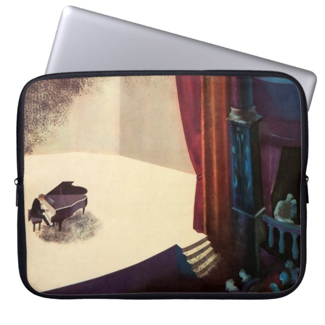 Pianist Concert Hall Piano Player Music Instrument Laptop Sleeve (Voorkant)