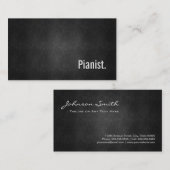 Pianist Cool Black Metal Simpliciet Visitekaartje (Voorkant / Achterkant)