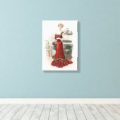 Pianist  Edwardian Mode Illustratie Canvas Afdruk (Insitu (Houten vloer))