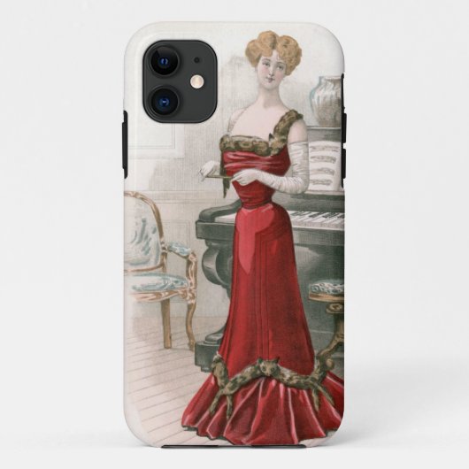 Pianist  Edwardian Mode Illustratie Case-Mate iPhone Case (Achterkant)