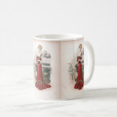 Pianist  Edwardian Mode Illustratie Koffiemok (Voorkant rechts)