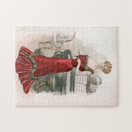 Pianist  Edwardian Mode Illustratie Legpuzzel (Horizontaal)