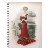 Pianist  Edwardian Mode Illustratie Notitieboek (Voorkant)