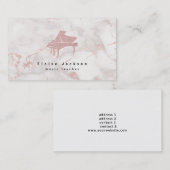 Pianist Elegant Roze Marmer Visitekaartje (Voorkant / Achterkant)