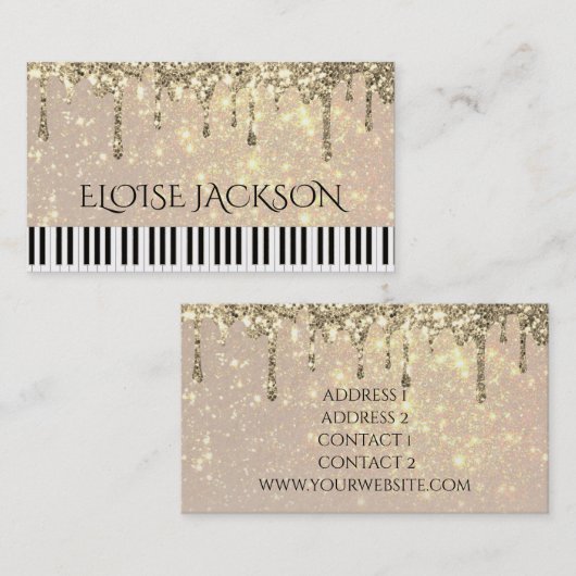 pianist elegant visitekaartje (Voorkant / Achterkant)