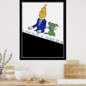 Pianist en hond Art Deco vintage poster (Keuken)