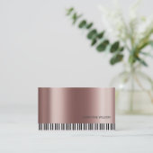 pianist FAUX roos goud metallic effect Visitekaartje (Staand voorkant)