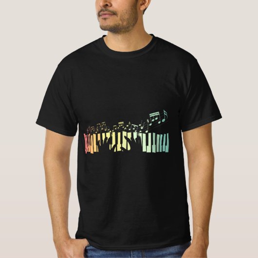 Pianist Gift Idea Keyboards Music Notes Piano  T-shirt (Voorkant)