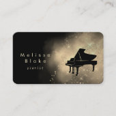 pianist gouden stof visitekaartje (Voorkant)