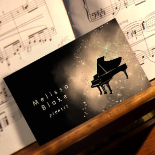 pianist gouden stof visitekaartje