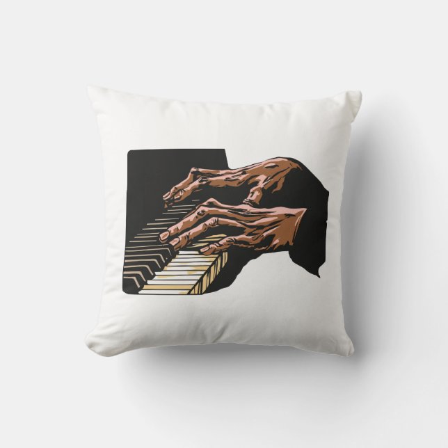 Pianist handen die piano spelen –  kussen (Voorkant)