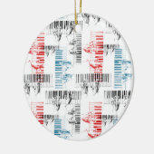 Pianist handpatroon keramisch ornament (Links)