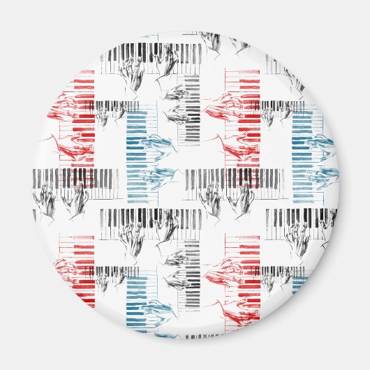 Pianist handpatroon magneet (Voorkant)
