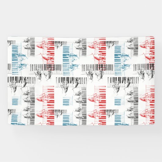 Pianist handpatroon spandoek (Horizontaal)