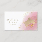 pianist hot roze waterverf visitekaartje (Voorkant)