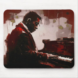 Pianist in een bar laat op de avond muismat
