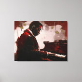 Pianist in een nachtcafé canvas afdruk (Voorkant)
