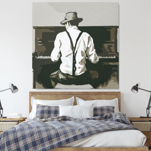 pianist in harmonie canvas afdruk (Insitu (Slaapkamer))