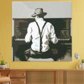 pianist in harmonie canvas afdruk (Insitu (Woonkamer))