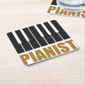 Pianist Modern Typografie Kartonnen Onderzetters (Schuin)