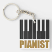 Pianist Modern Typografie Sleutelhanger (voorkant)