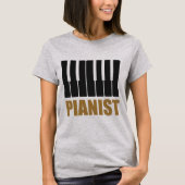 Pianist Modern Typografie T-shirt (Voorkant)