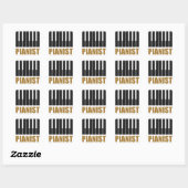 Pianist Modern Typografie Vierkante Sticker (Vel)