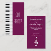 Pianist Musicicien Studio Visitekaartje (Voorkant / Achterkant)