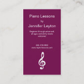 Pianist Musicicien Studio Visitekaartje (Achterkant)