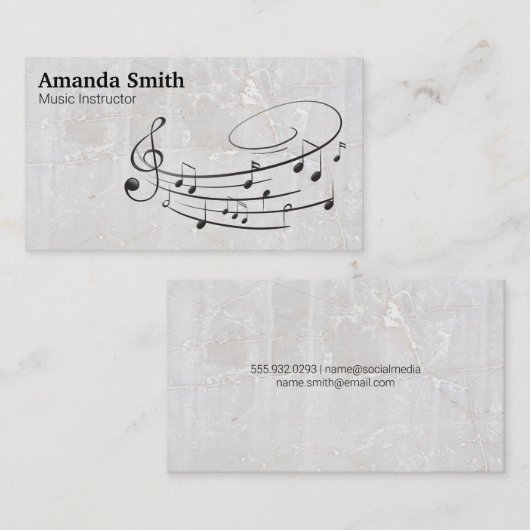 Pianist | Muziekinstructeur | Toelichting Visitekaartje (Voorkant / Achterkant)