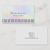 Pianist Pastel Kleuren Muziekdocent Visitekaartje (Voorkant / Achterkant)