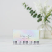 Pianist Pastel Kleuren Muziekdocent Visitekaartje (Staand voorkant)