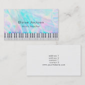 Pianist Pastel Kleuren Muzieklessen Visitekaartje (Voorkant / Achterkant)