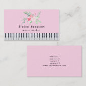 Pianist pastel roze en groen visitekaartje (Voorkant / Achterkant)
