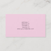 Pianist pastel roze en groen visitekaartje (Achterkant)