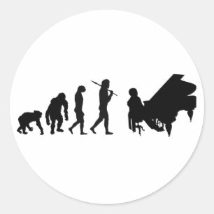 Pianist Piano Orchestra Composer Mozart Ronde Sticker