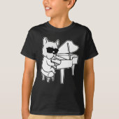 Pianist Piano Player-hond met piano T-shirt (Voorkant)