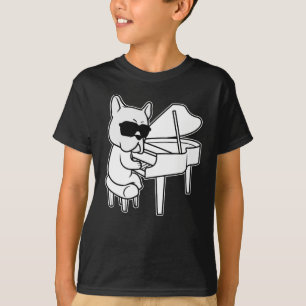 Pianist Piano Player-hond met piano T-shirt