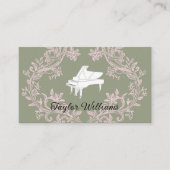 Pianist Pink en Sage Green Design Visitekaartje (Voorkant)